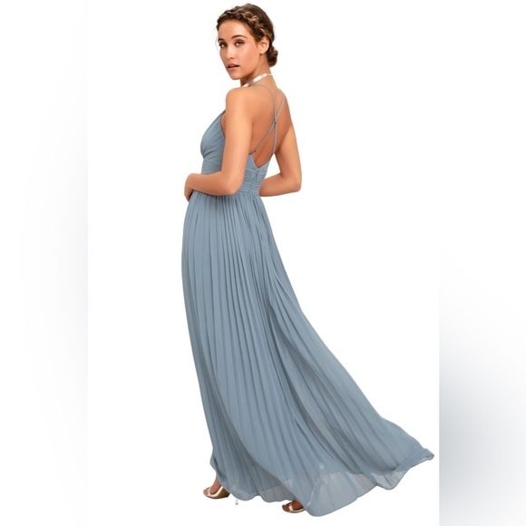 Lulu's Depths of My Love Dusty Blue Maxi Dress - Picture 4 of 15